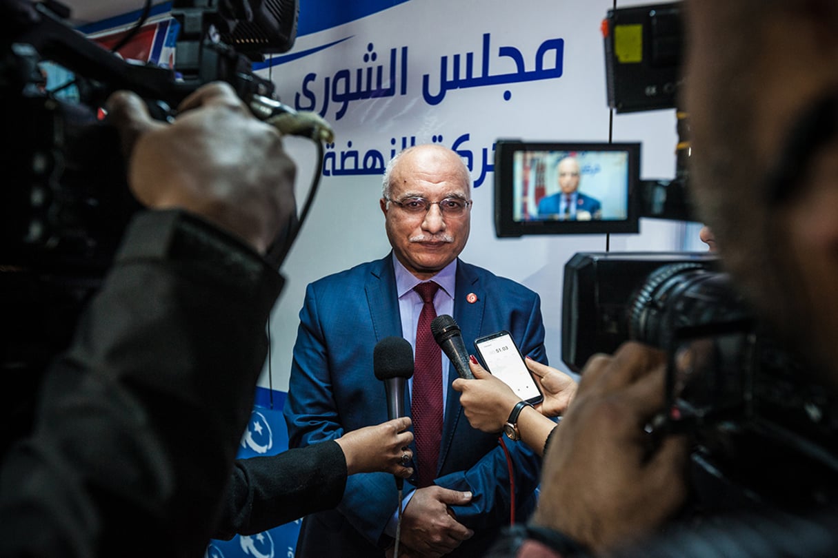 Abdelkrim Harouni, président de la Choura d’Ennahdha (Conseil consultatif de la formation au référent islamiste), à Montplaisir, le 19 février 2020. Ons Abid © Ons Abid