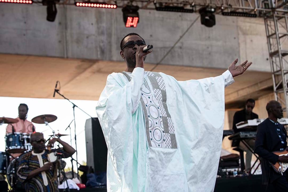 Youssou Ndour, lors d’un concert en janvier 2019. © Sylvain Cherkaoui pour JA