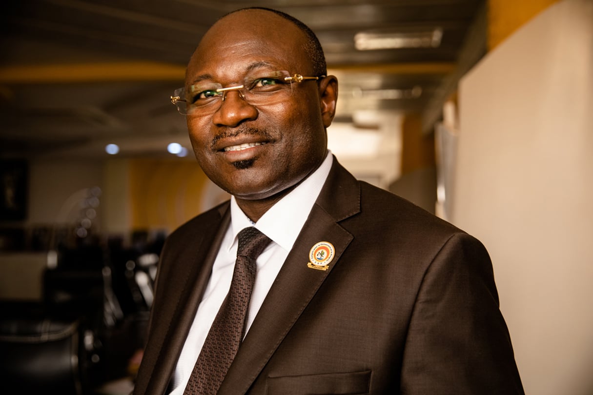 Eddie Komboïgo, président du Congrès pour la démocratie et le progrès (CDP), dans son bureau à Ouagadougou, en mars 2019. © Sophie Garcia/hanslucas.com