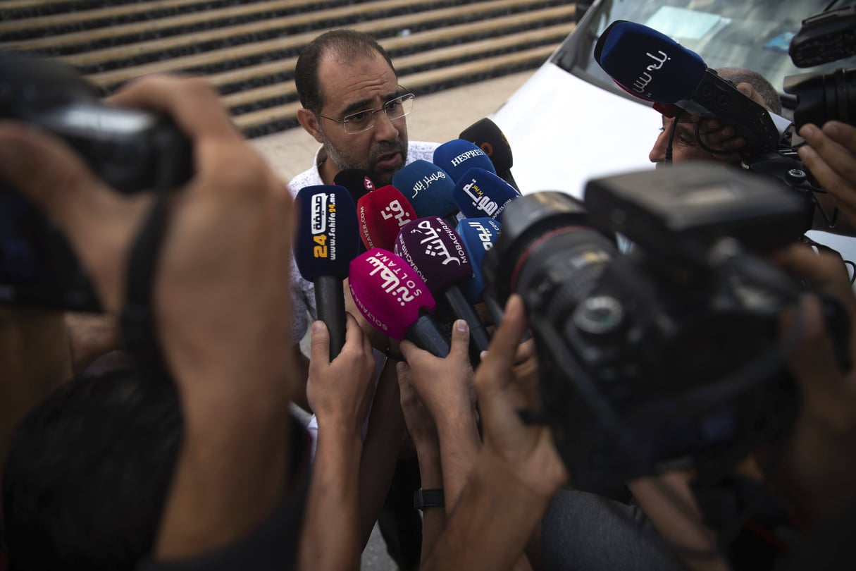 Abdelmoula El Marouri, avocat de Souleimane Raissouni, le 30 septembre 2019, à Rabat. © Mosa’ab Elshamy/AP/SIPA