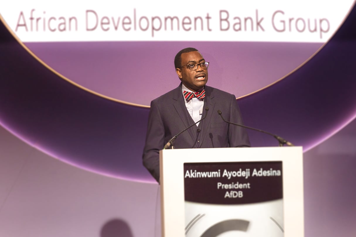 Akinwumi Adesina, le président de la BAD, lors de la cérémonie d’ouverture du Africa Ceo Forum, à Abidjan, en mars 2016. Akinwumi Ayodeji Adesina President de la BAD Ceremonie d’ouverture du Africa Ceo Forum, Abidjan, Cote d’Ivoire, mars 2016
© ERIC LARRAYADIEU/AFRICA CEO FORUM POUR JA