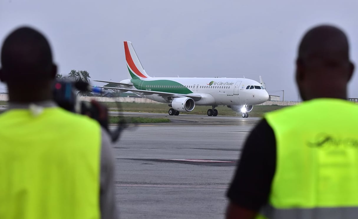 Air Côte d’Ivoire, la compagnie nationale a repris ce 26 juin ses vols domestiques. © ISSOUF SANOGO / AFP