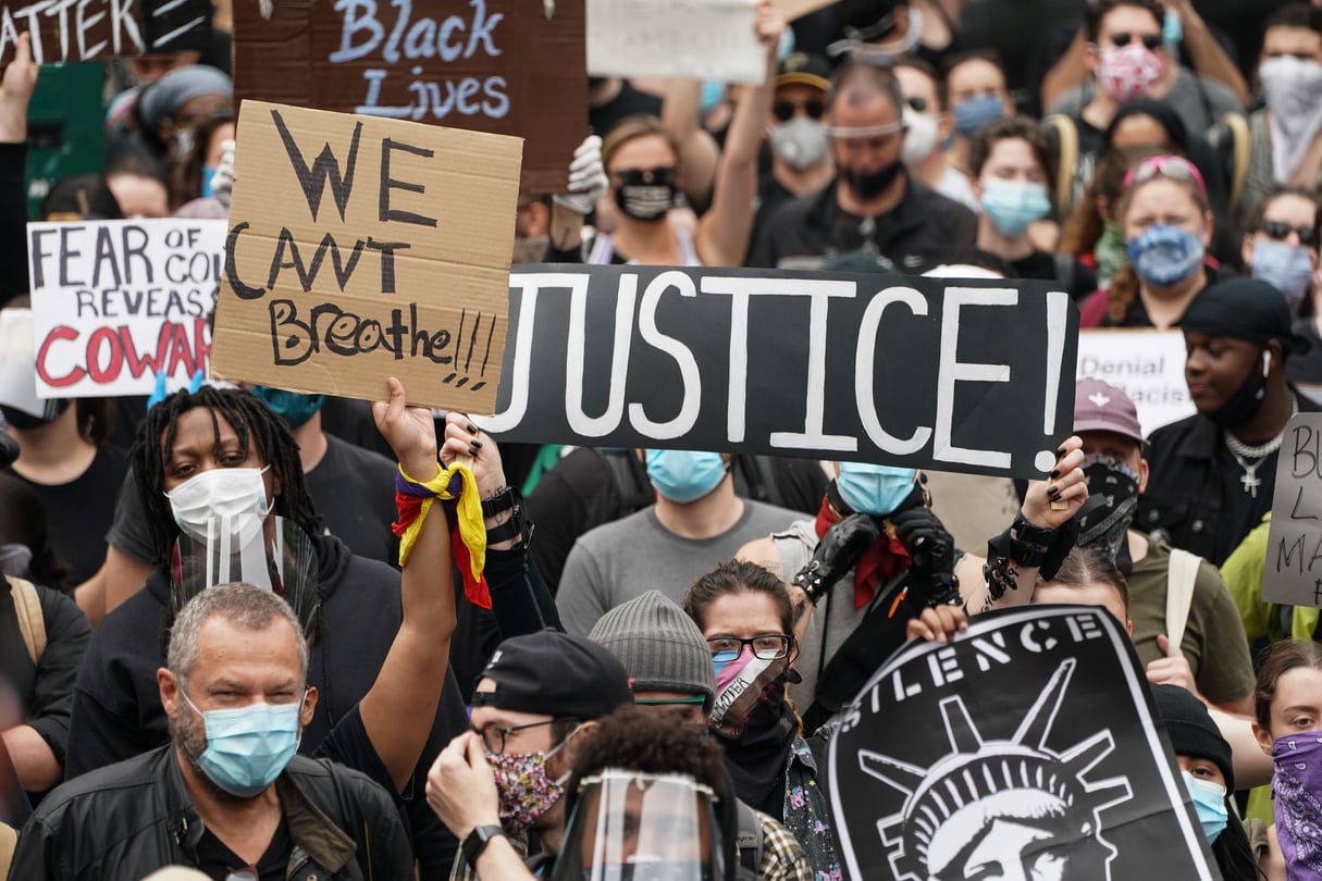 Manifestation contre les violences policières aux Etats-Unis, le 3 juin 2020. &copy; AP/SIPA