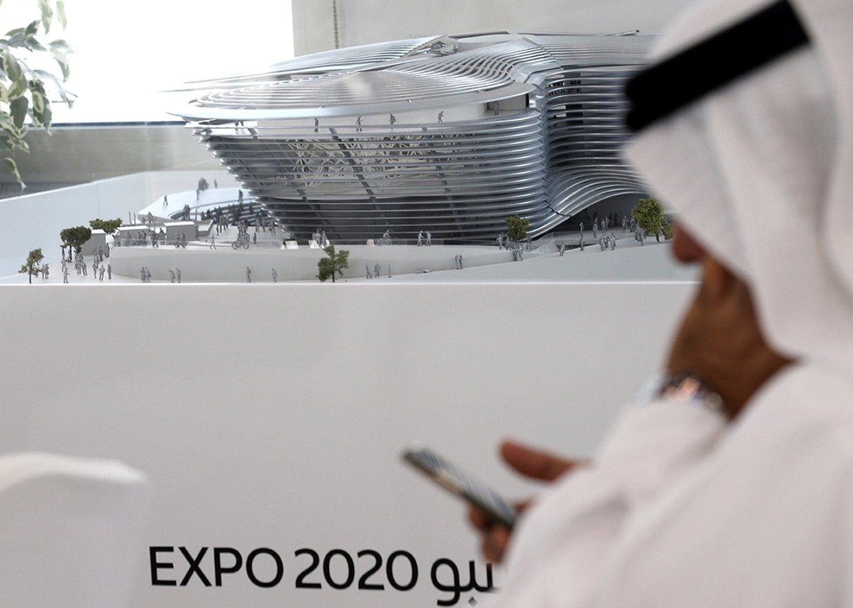 Maquette de l’exposition universelle Dubai 2020, reportée d’un an. © Ashraf Mohammad Alamra/Reuters