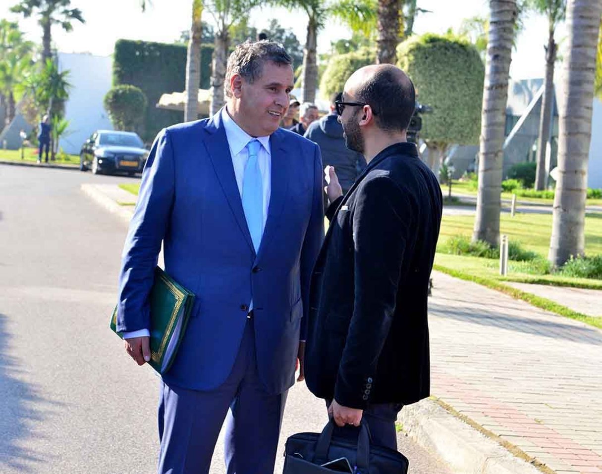Aziz Akhannouch, patron du RNI, et son conseiller en communication, Youssef Ait-Akdim © DR