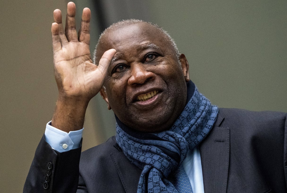 Laurent Gbagbo à La Haye, à l’issue d’une audience de la CPI, le 6 février 2020. © Jerry Lampen/AP/SIPA