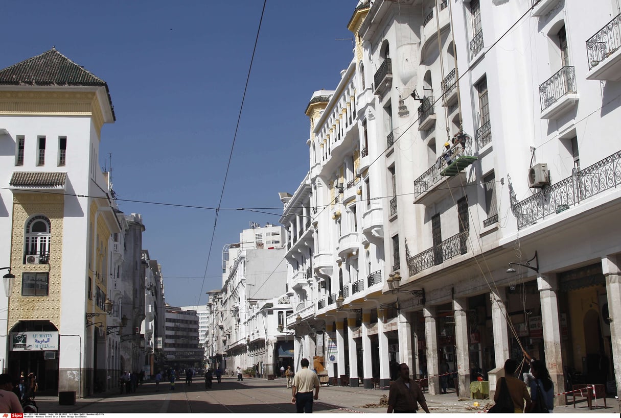 Boulevard Mohammed V à Casablanca. © Abdeljalil Bounhar/AP/SIPA