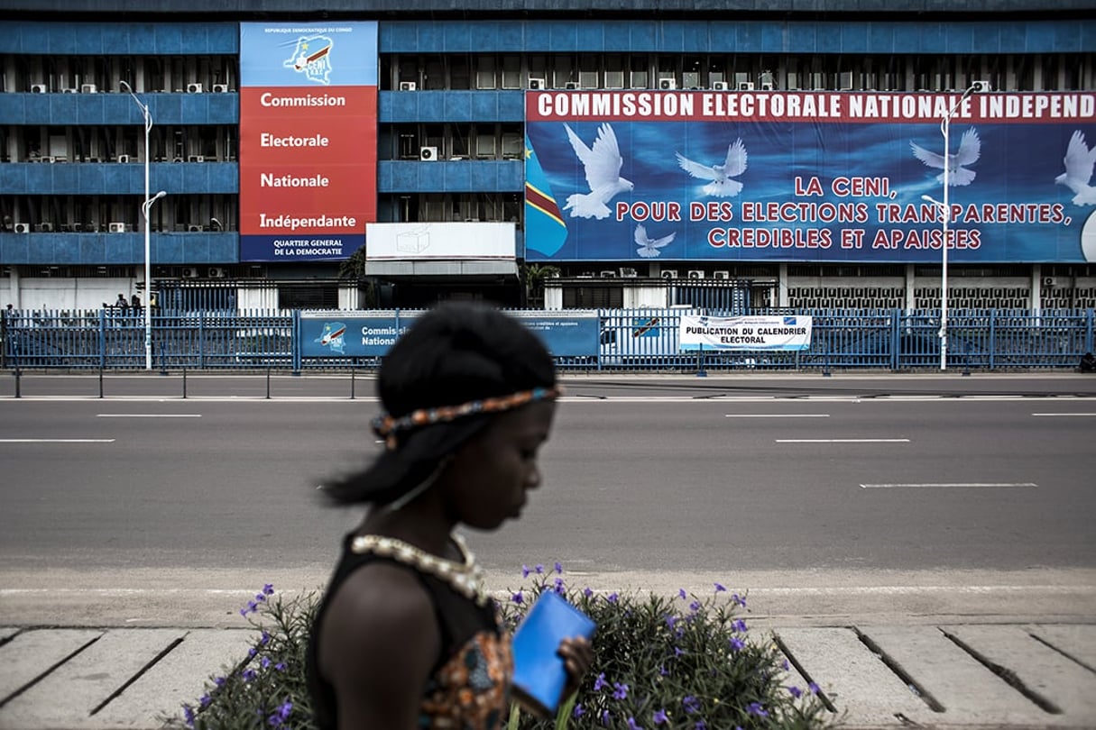 Le siège de la Ceni à Kinshasa, en 2017. © John Wessels/AFP