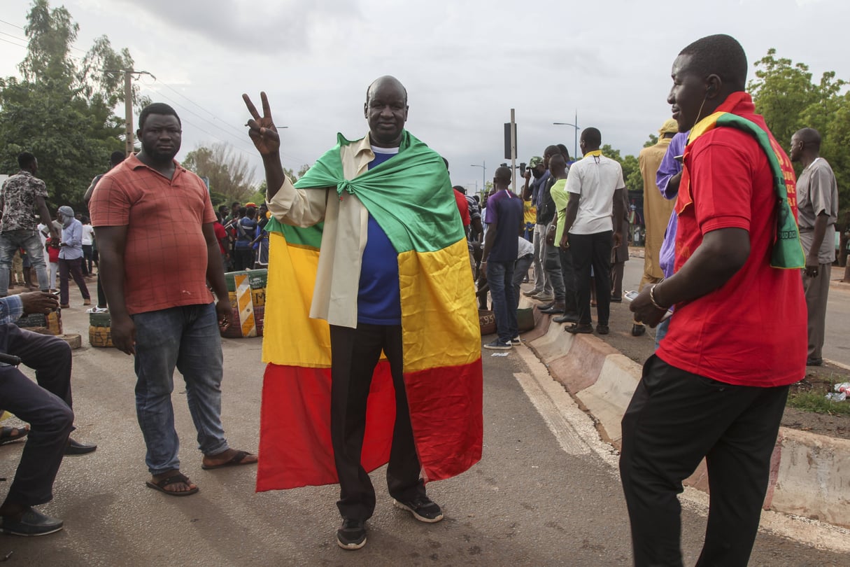 Lors de la manifestation anti-IBK du 10 juillet 2020, à Bamako. © Baba Ahmed/AP/SIPA