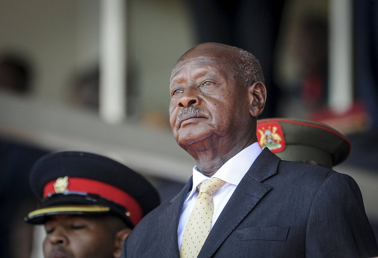 Le président ougandais, Yoweri Museveni, en février 2020. © John Muchucha/AP/SIPA