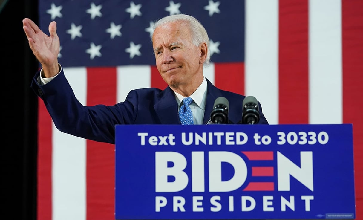 Joe Biden, candidat démocrate à l’élection présidentielle de 2020, lors d’un meeting dans le Delaware, le 30 juin 2020. © Kevin Lamarque/REUTERS