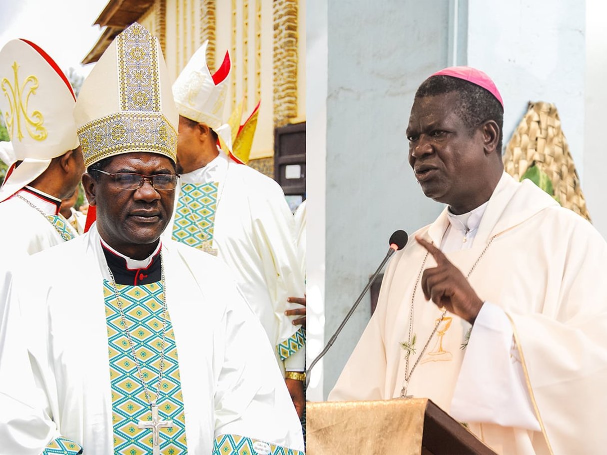 Mgr Samuel Kleda, archevêque de Douala et Mgr Jean Mbarga, son homologue de Yaoundé. © Photos : MABOUP / Max_Mbakop