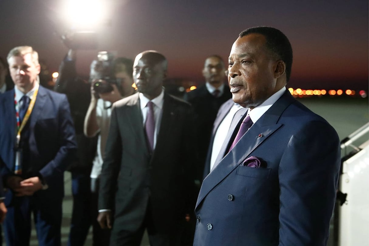 Denis Sassou Nguesso à Sotchi pour le Sommet Russie-Afrique, en octobre 2019. © Valery Sharifulin /TASS/Sipa