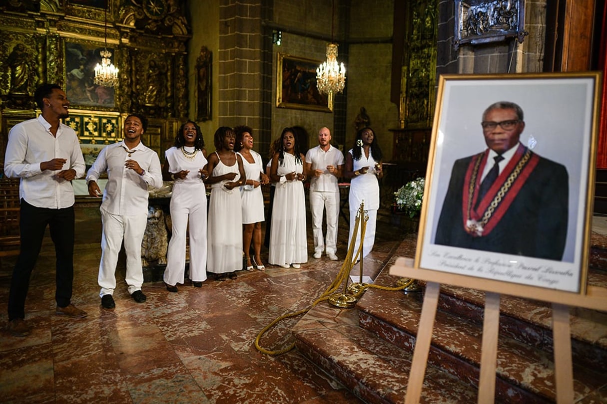 Obsèques de Pascal Lissouba, le 31 août 2020, à Perpignan, en France, en présence de sa famille et de personnalités congolaises. © Dolidze Sabrina/SIPA