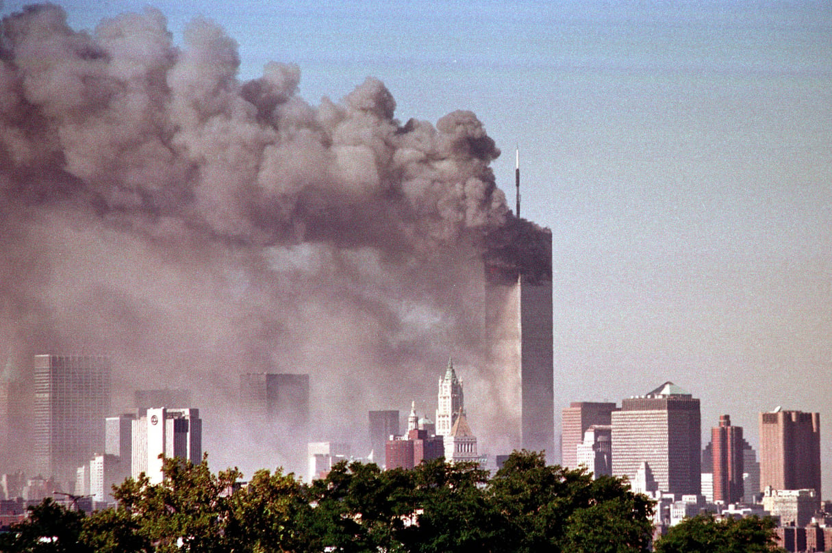 Les attentats-suicides du 11-Septembre à Manhattan, le 11 septembre 2001 à New York. © zz/Henry Lamb/STAR MAX/IPx/AP/SIPA