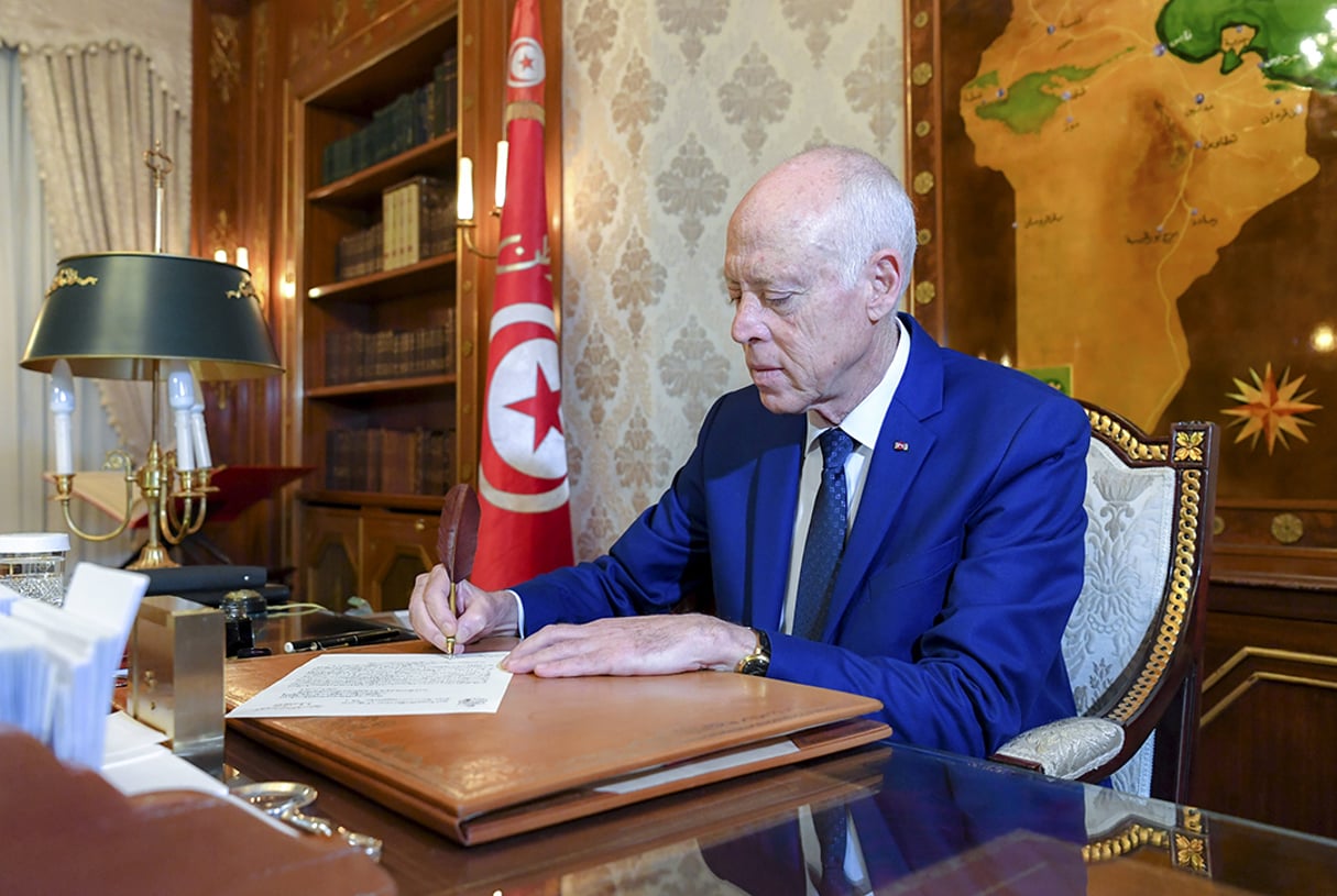 Le président tunisien Kaïs Saïed. © Xinhua/REA