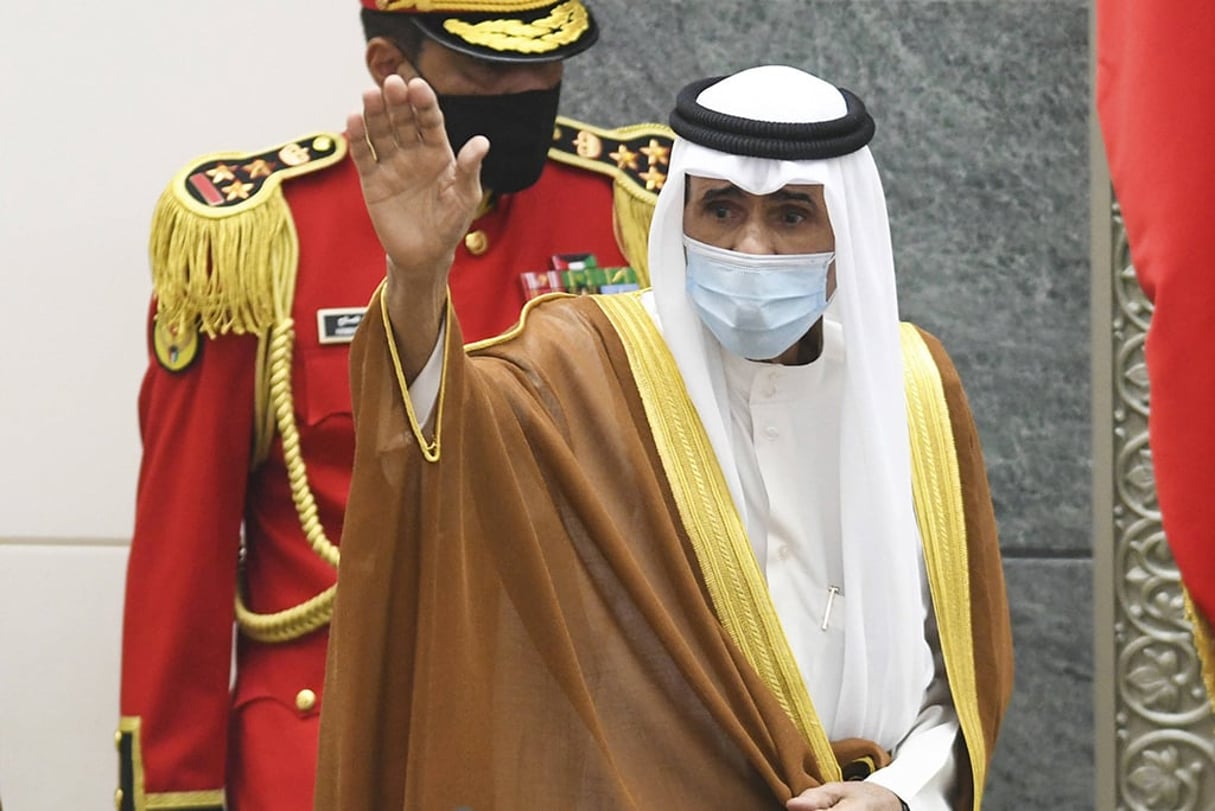 Nawaf al-Ahmad al-Sabah le jour de sa prestation de serment à l’Assemblée nationale, le 30 septembre 2020. © Jaber Abdulkhaleg/AP/SIPA