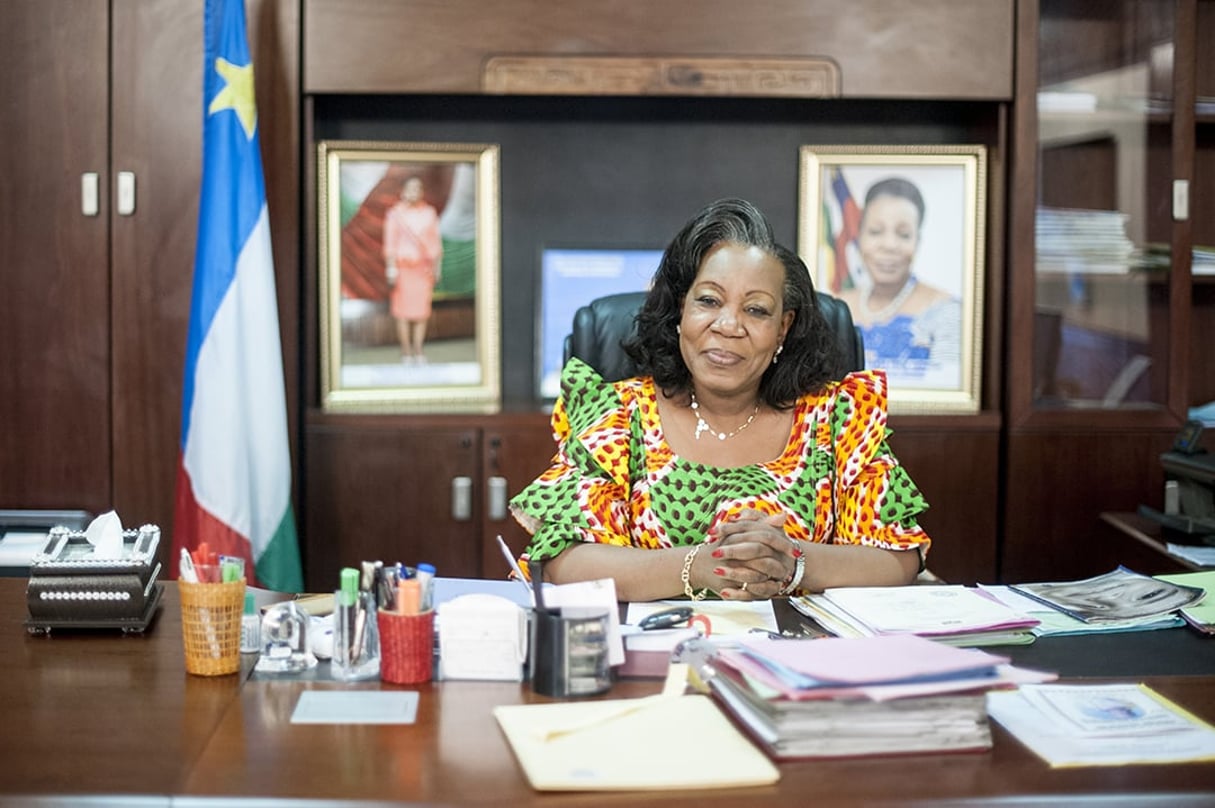 Catherine Samba-Panza, à Bangui, en 2014. © Sylvain Cherkaoui pour JA