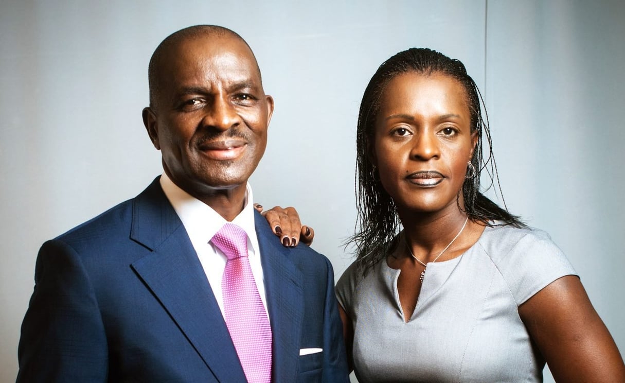 Jean Kacou Diagou et sa fille Janine Diagou,, le 24 mai 2013. &copy; Heidinger Jean-Marie