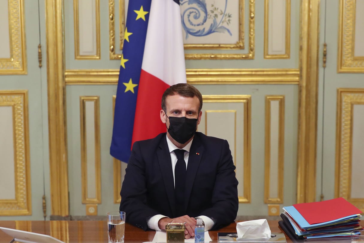 Emmanuel Macron, le 29 octobre 2020. © Thibault Camus/AP/Sipa