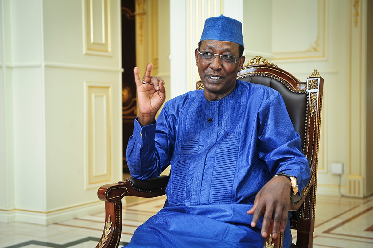 Le président tchadien Idriss Déby Itno en 2017, au palais présidentiel. © Vincent Fournier/JA