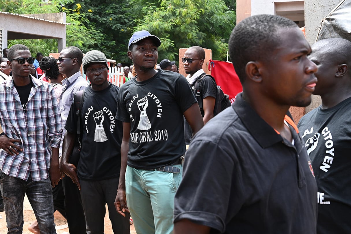 Des membres du Balai citoyen lors d’un rassemblement à Ouagadougou, le 16 septembre 2019. © ISSOUF SANOGO / AFP