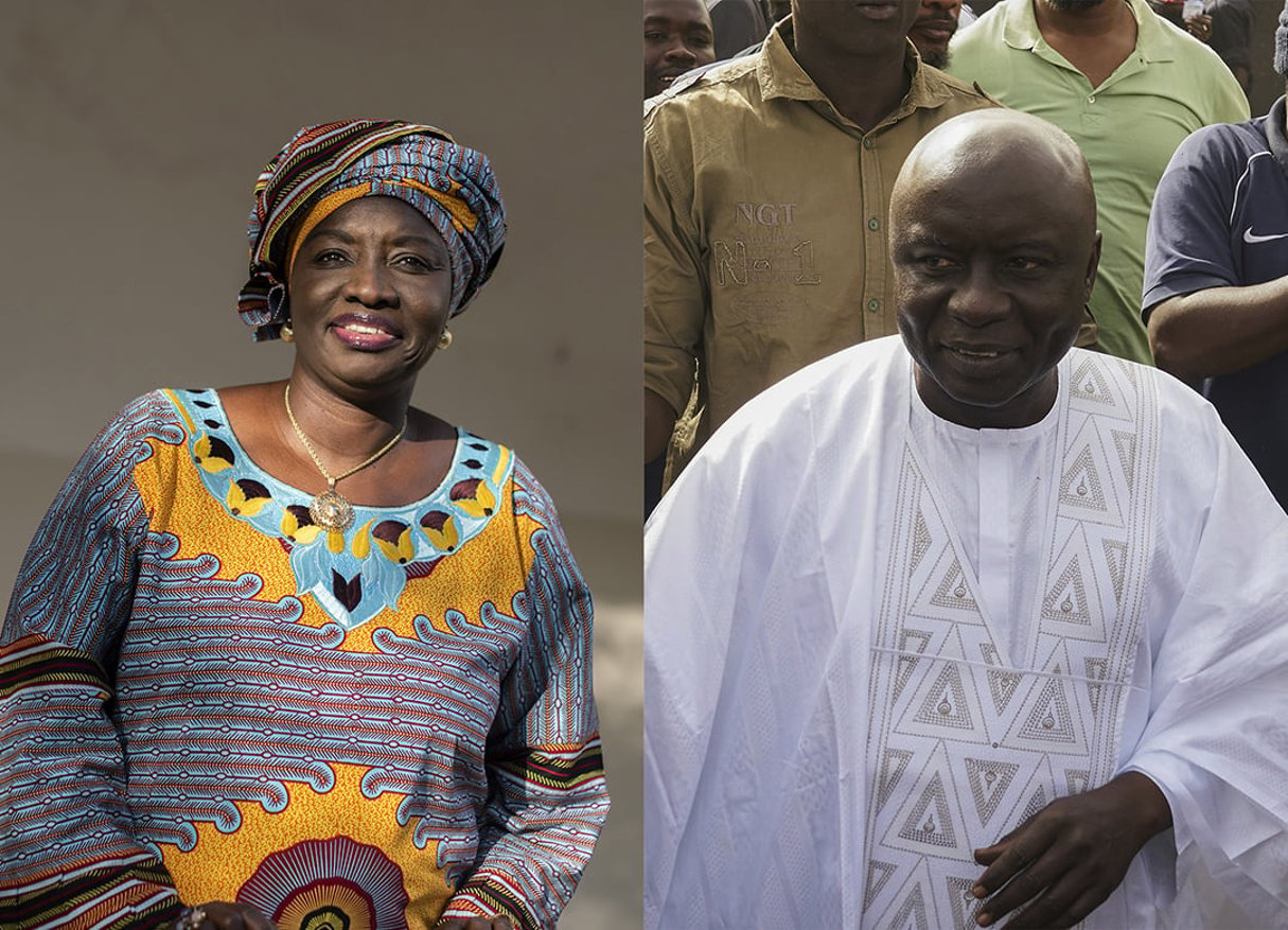 Aminata Touré et Idrissa Seck, l’ancienne présidente du CESE et son successeur. © Sylvain Cherkaoui pour JA ; Michele Cattani / AFP