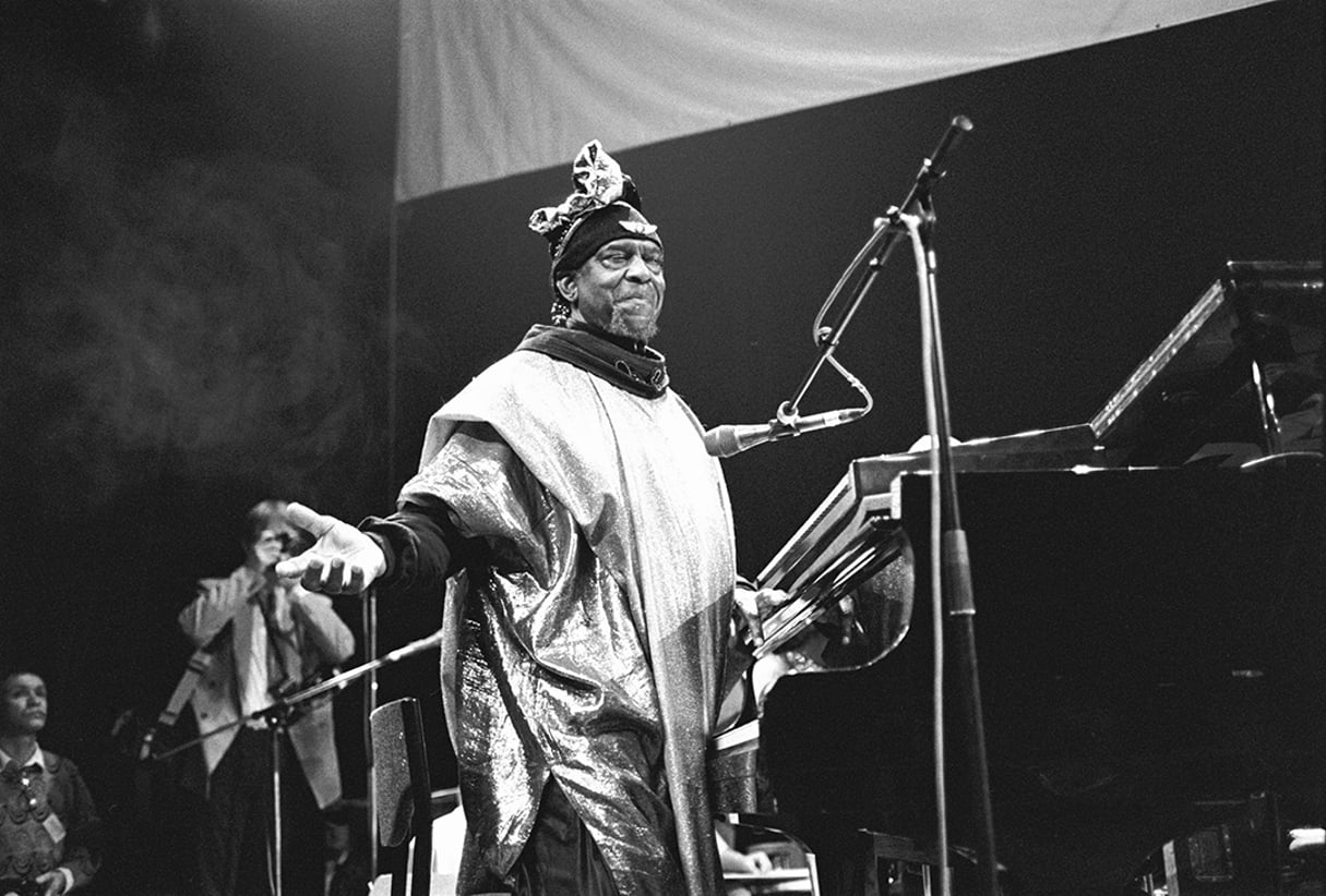Sun Ra au festival Jazz Middelheim, aux Pays-Bas, en 1990. © Frans Schellekens/GettyImages