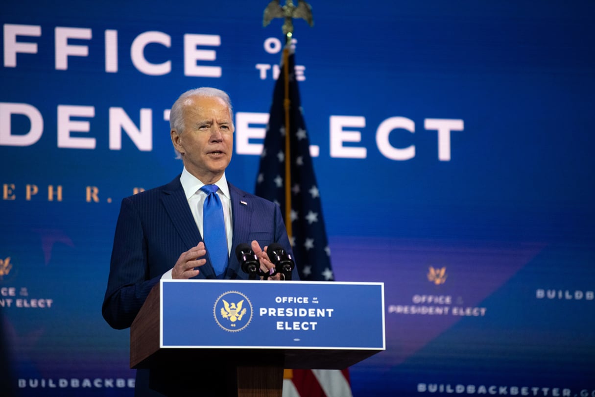 Le président élu, Joe Biden, pourrait lever le blocage américain à une nouvelle émission de DTS. © KRISTON JAE BETHEL/NYT/REDUX-REA