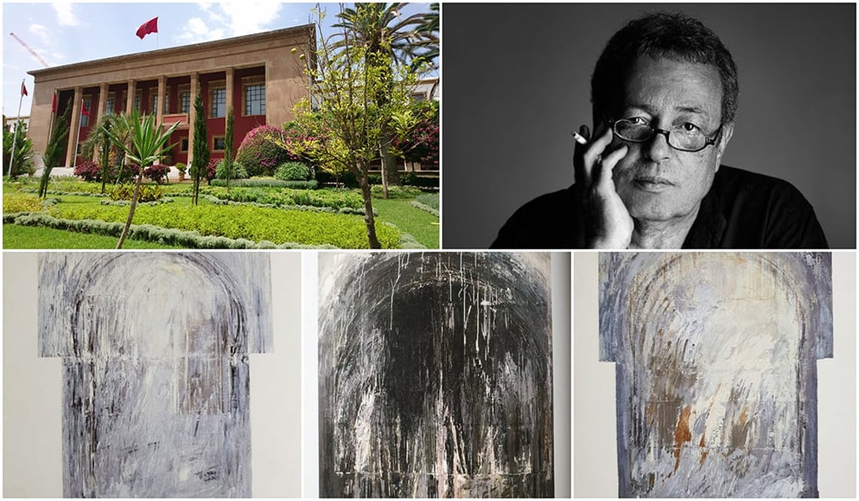 Fouad Bellamine et trois de ses oeuvres disparues au Parlement. © H24 Info