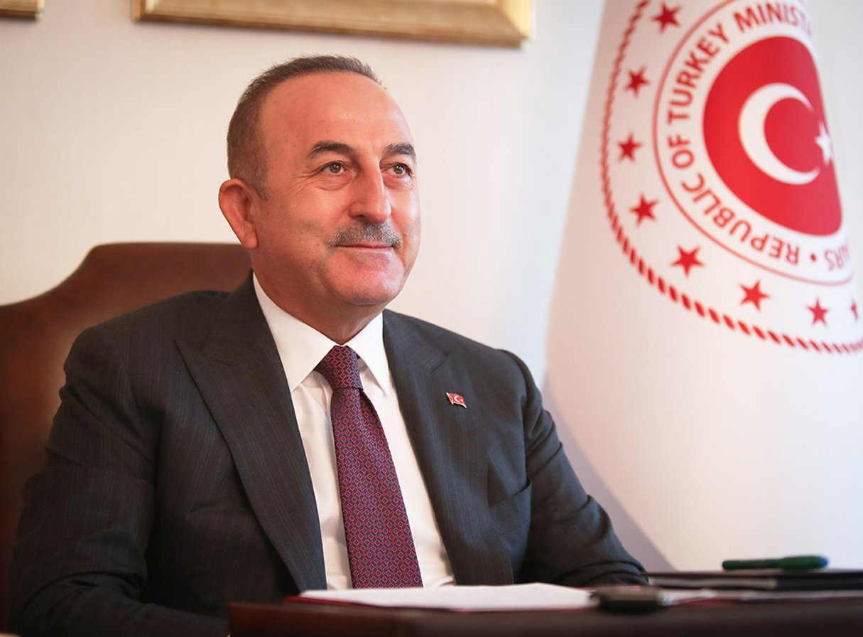 Mevlüt Çavusoglu, le ministre turc des Affaires étrangères, à Ankara, le 23 novembre 2020. © Cem Ozdel/Anadolu Agency/AFP