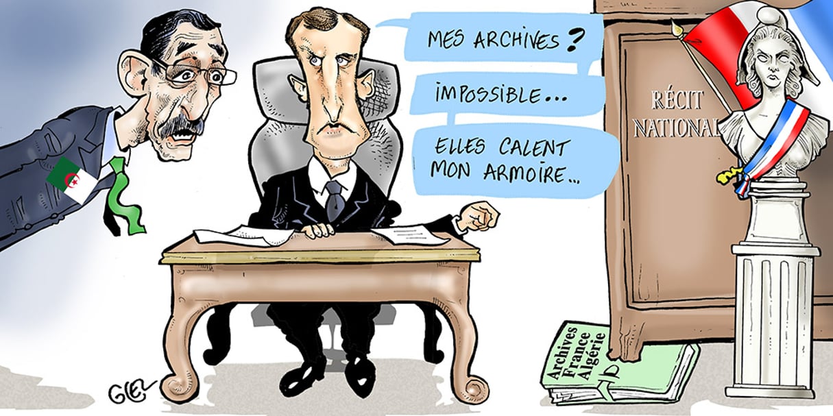 Les autorités algériennes réclament la totalité des archives coloniales à Emmanuel Macron. © Damien Glez