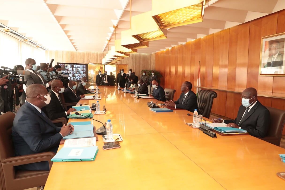 Alassane Ouattara, lors du conseil des ministres du 30 décembre 2020. &copy; DR / Présidence Côte d&rsquo;Ivoire