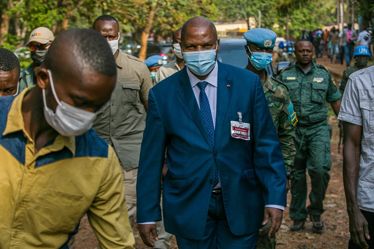 Le président centrafricain, Faustin-Archange Touadéra, le 27 décembre 2020, jour de l’élection présidentielle. © Nacer Talel / Anadolu Agency /AFP