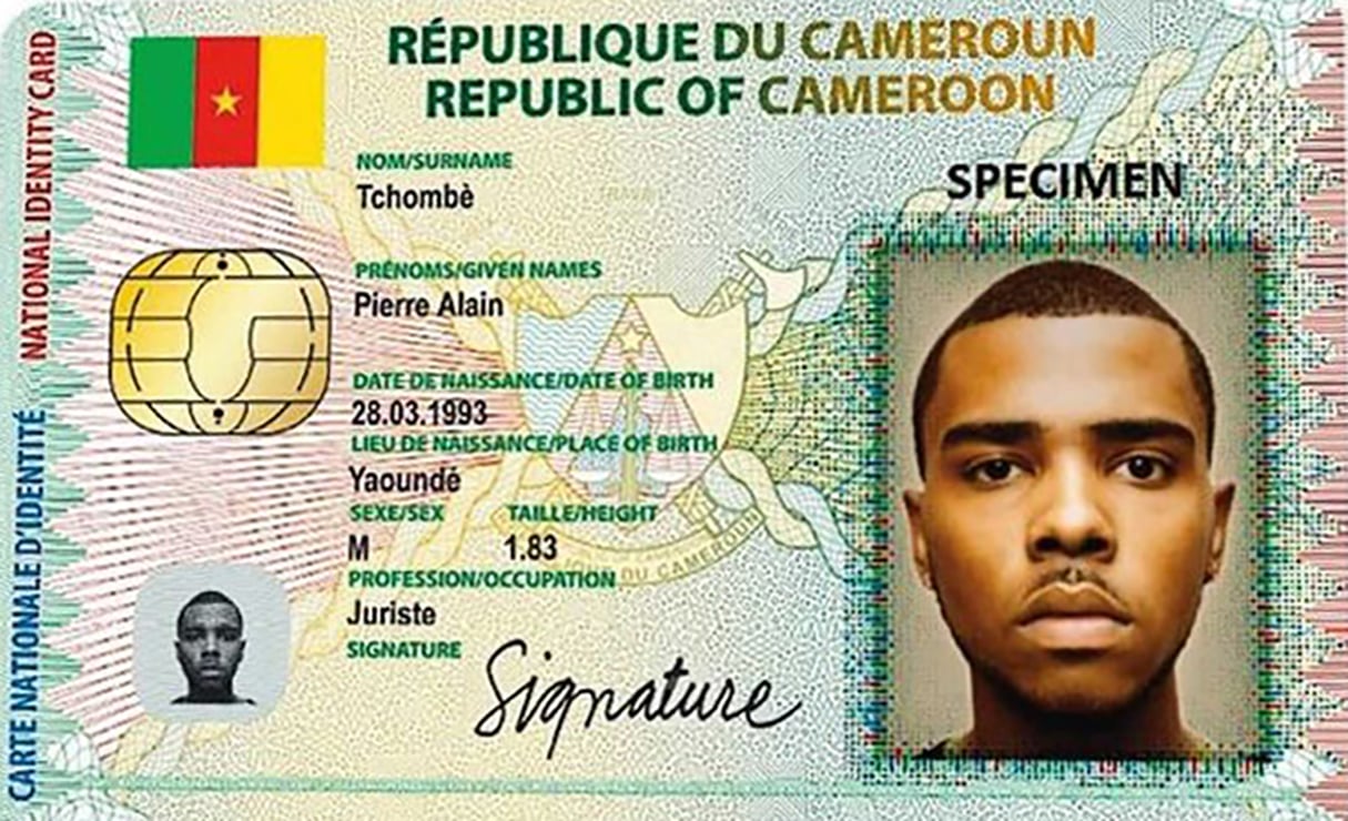 Un specimen de carte nationale d’identité camerounaise. © DR
