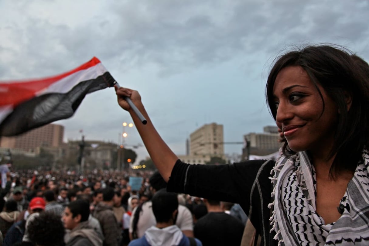 La jeune égyptienne Gigi Ibrahim, le 3 février 2011. © Al-Jazeera English/CC BY-SA 2.0