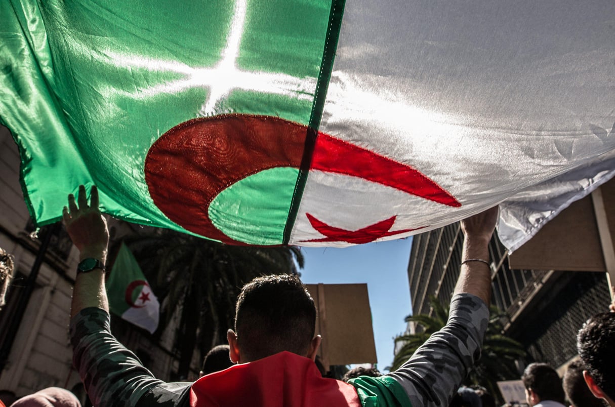 Manifestation du Hirak à Alger, le 15 mars 2019. © Sadak Souici / Le Pictorium/MAXPPP