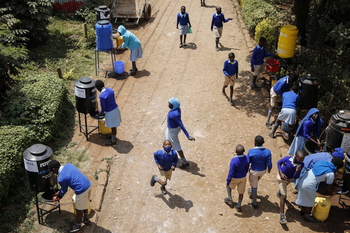 Une école primaire de Kibera, à Nairobi, le 12 octobre 2020. © Brian Inganga/AP/SIPA