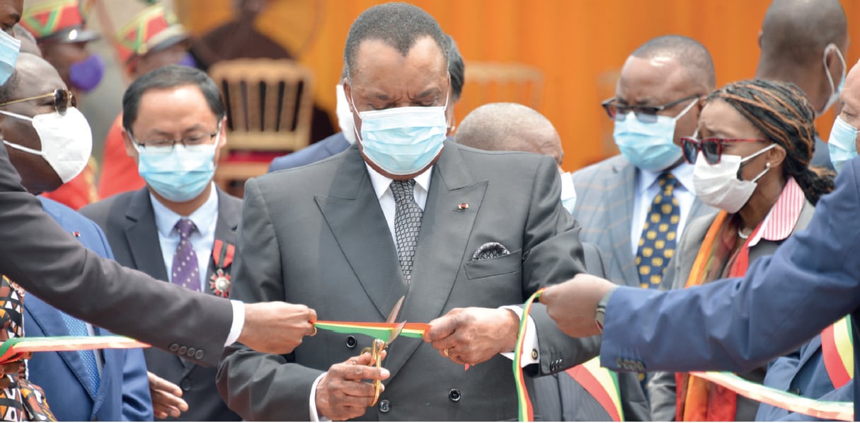 Denis Sassou Nguesso, lors de l’inauguration du nouveau siège du Parlement, le 3 mars à Brazzaville. © Les dépêches de Brazzaville