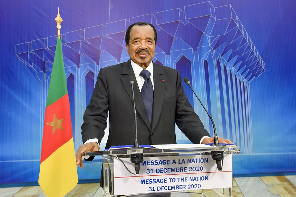 Paul Biya présentant ses vœux à la nation le 31 décembre 2020. © MABOUP