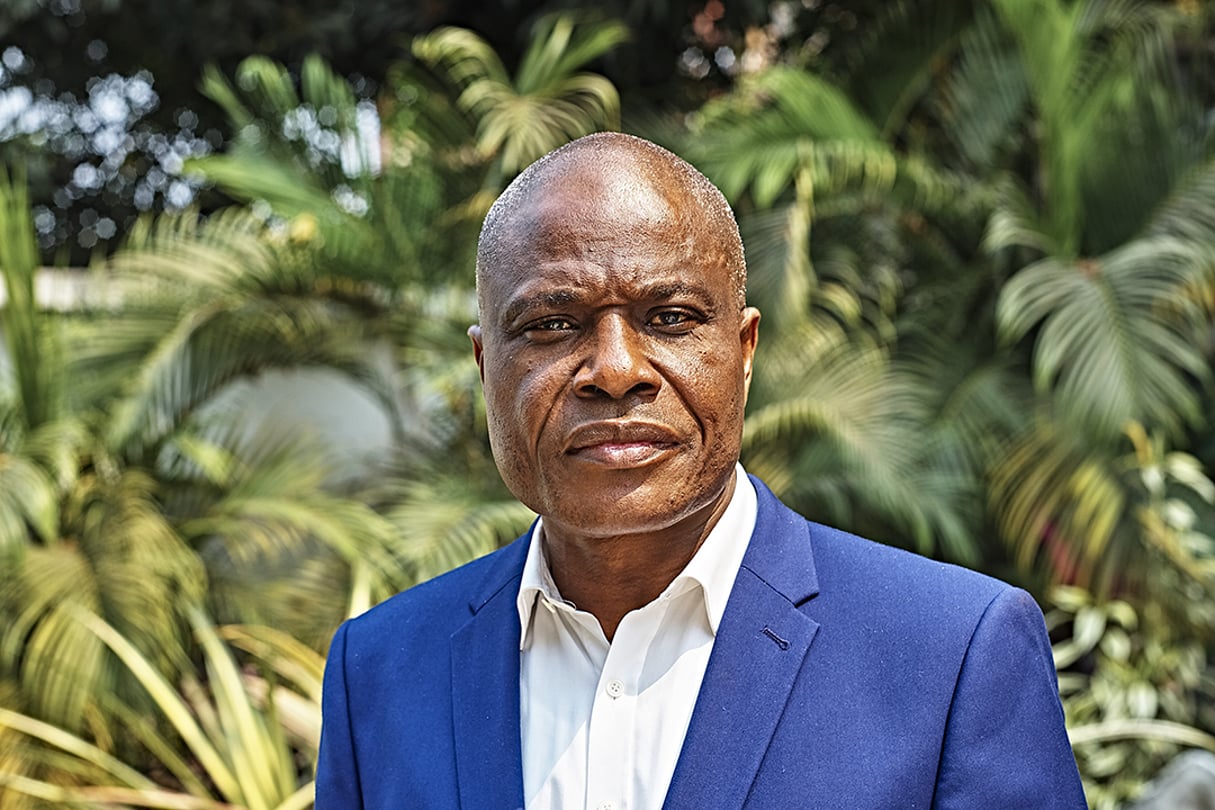 Martin Fayulu, candidat de l’opposition a l’élection présidentielle de 2018, le 12 juillet 2019 à Kinshasa. © Robert Carrubba pour JA