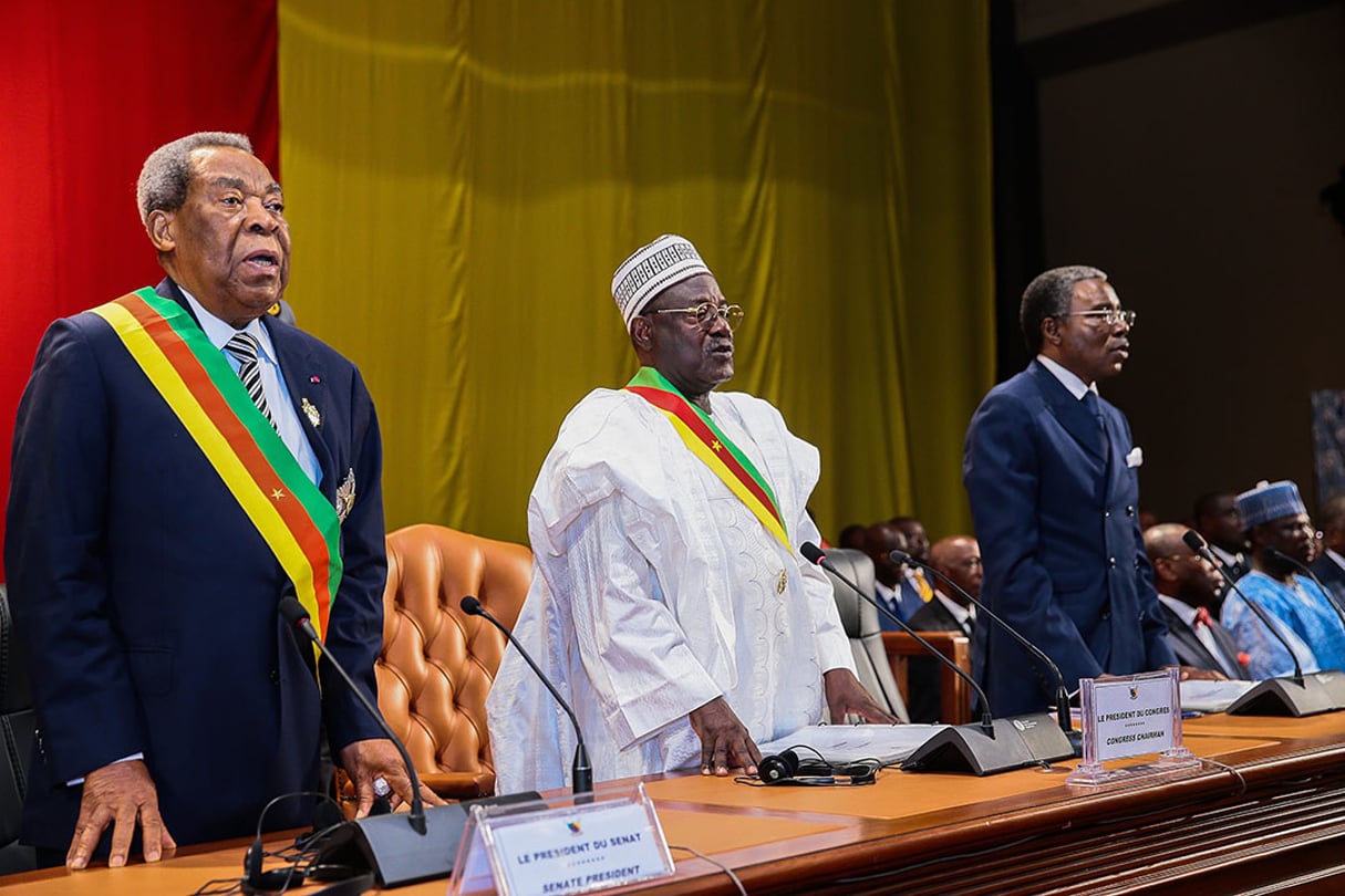 Lors de la prestation de serment des membres du Conseil constitutionnel au Cameroun en 2018 (illustration). © Jean Pierre Kepseu /Panapress/MaxPPP