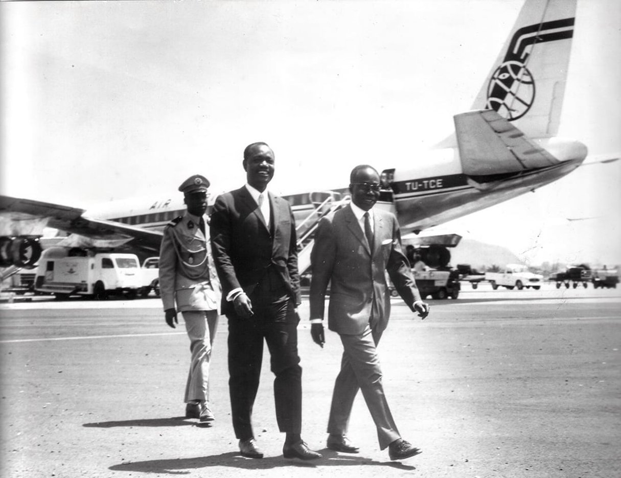 François Tombalbaye, président du Tchad, et Léopold Séder Senghor, président du Sénégal. © DR