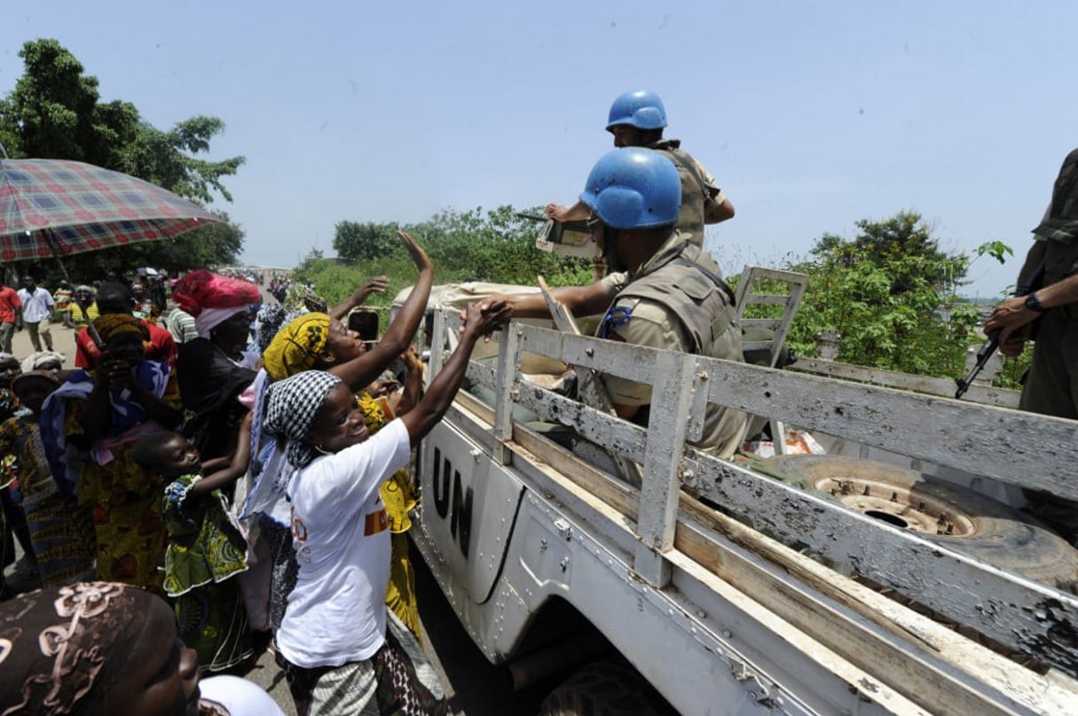 Dans la ville de Duékoué, le 17 avril 2011, en Côte d’Ivoire. © PHILIPPE DESMAZES/AFP