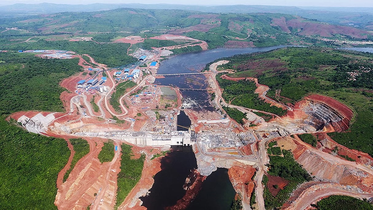 Le chantier du complexe hydroélectrique de Souapiti, construit par China International Water & Electric Corporation (CWE), sur le Konkouré.