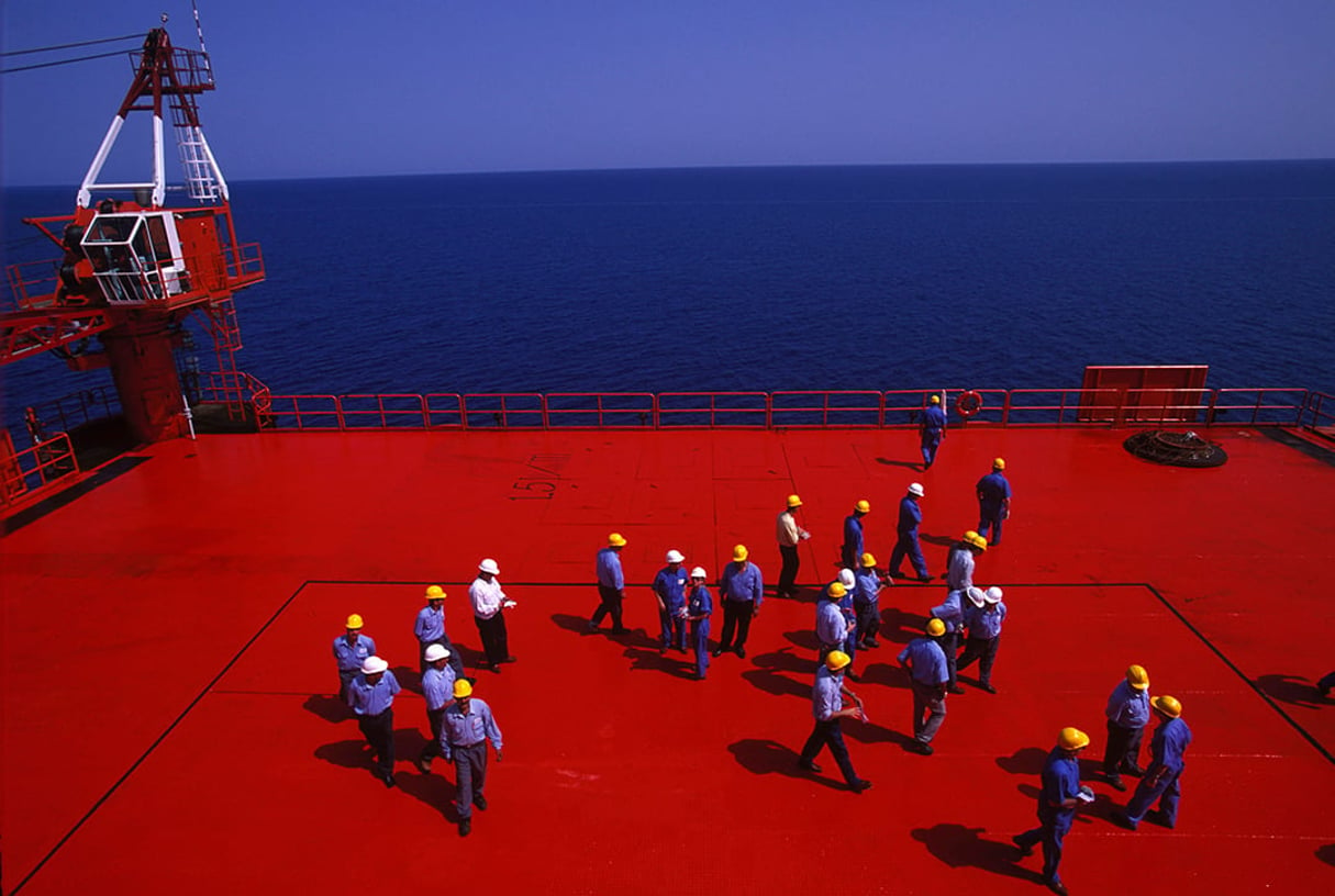 Plateforme pétrolière d’Eni en Égypte. © Gianni GIANSANTI/Gamma-Rapho via Getty Images