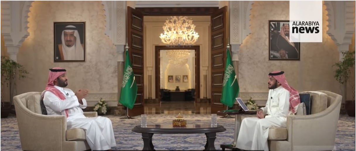 Le prince héritier saoudien Mohammed Ben Salman interviewé par Al Arabiya le 26 avril 2020. © Al Arabiya