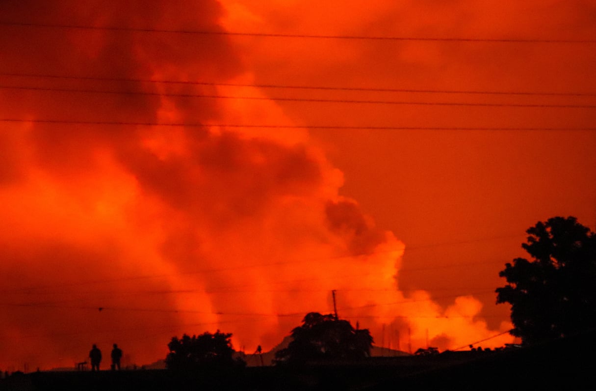 Le ciel de Goma, après l'éruption du Nyiragongo, samedi 22 mai 2021. &copy; Justin Kabumba/AP/SIPA