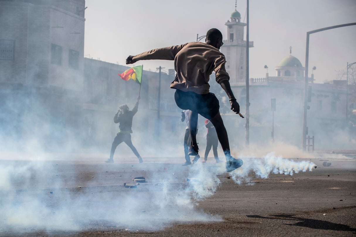 Manifestations contre l’arrestation d’Ousmane Sonko à Dakar, le 5 mars 2021 © Sylvain Cherkaoui