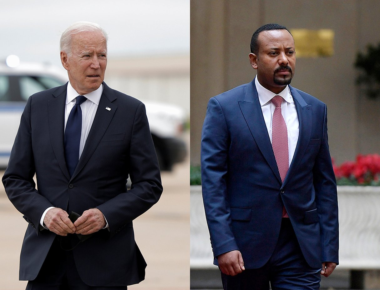 Joe Biden et Abiy Ahmed : les sanctions financières du premier auront-elles des répercussions positives sur les actions du prix Nobel de la paix 2019 ? © Carlos Barria/REUTERS ; Mistrulli/Fotogramma/ROPI-REA